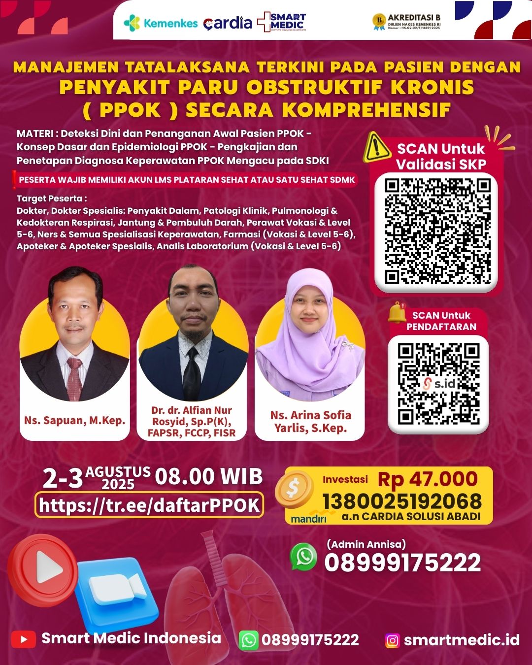 Gambar Webinar Nasional: Manajemen Tatalaksana Terkini Pada Pasien Dengan Penyakit Paru Obstruktif Kronis ( PPOK ) Secara Komprehensif